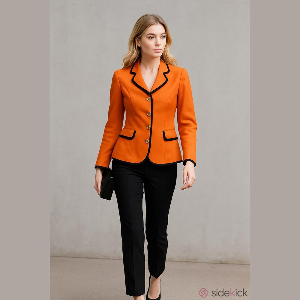 Women's Oleg Cassini NWT Orange & Black Blazer Size 8
